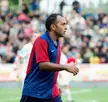 Josemar dos Santos Silva in a red and blue Nike FIT sports jersey on a soccer field