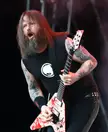Holt performing with Slayer in 2014