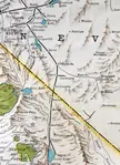 Tonopah and Goldfield Railroad 1931 vintage map of Nevada and California with mountains and national parks