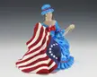 Ceramic figurine of Betsy Ross sewing the American flag made to commemorate the American Bicentennial