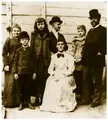 Antonín Dvořák with Anna, Antonín, Sadie Siebert, and Josef Jan Kovařík in a vintage sepia group photo