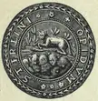 The Wolf Craig Seal, a black and white illustration of a fox-like animal on a rocky outcrop with Latin text