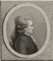 Jean-Jacques Duval d'Eprémesnil in a powdered wig and dark coat, a black and white gravure profile portrait.