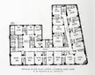 Hotel Claridge typical floor plan by D. H. Burnham & Co., featuring black and white architectural room layouts