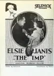 Vintage movie poster for The Imp (1919 film) featuring Elsie Janis in a white dress and a couple in a circular frame.