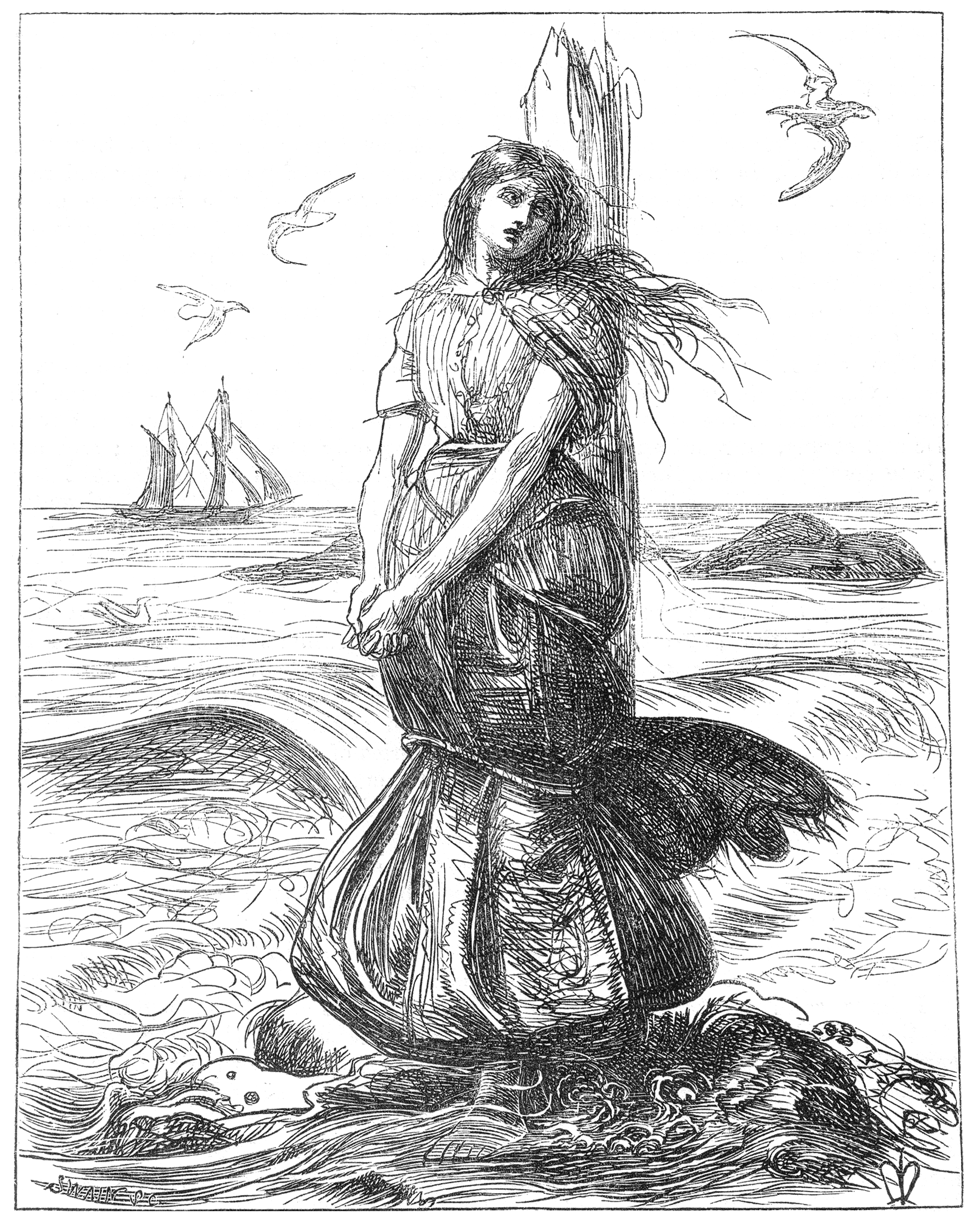 Margaret Wilson, one of the 'Wigtown Martyrs', executed by drowning in the incoming tide of the Solway Firth (1685).
