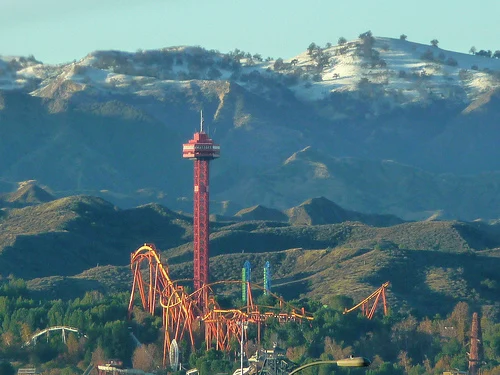 Six Flags Magic Mountain With Snow