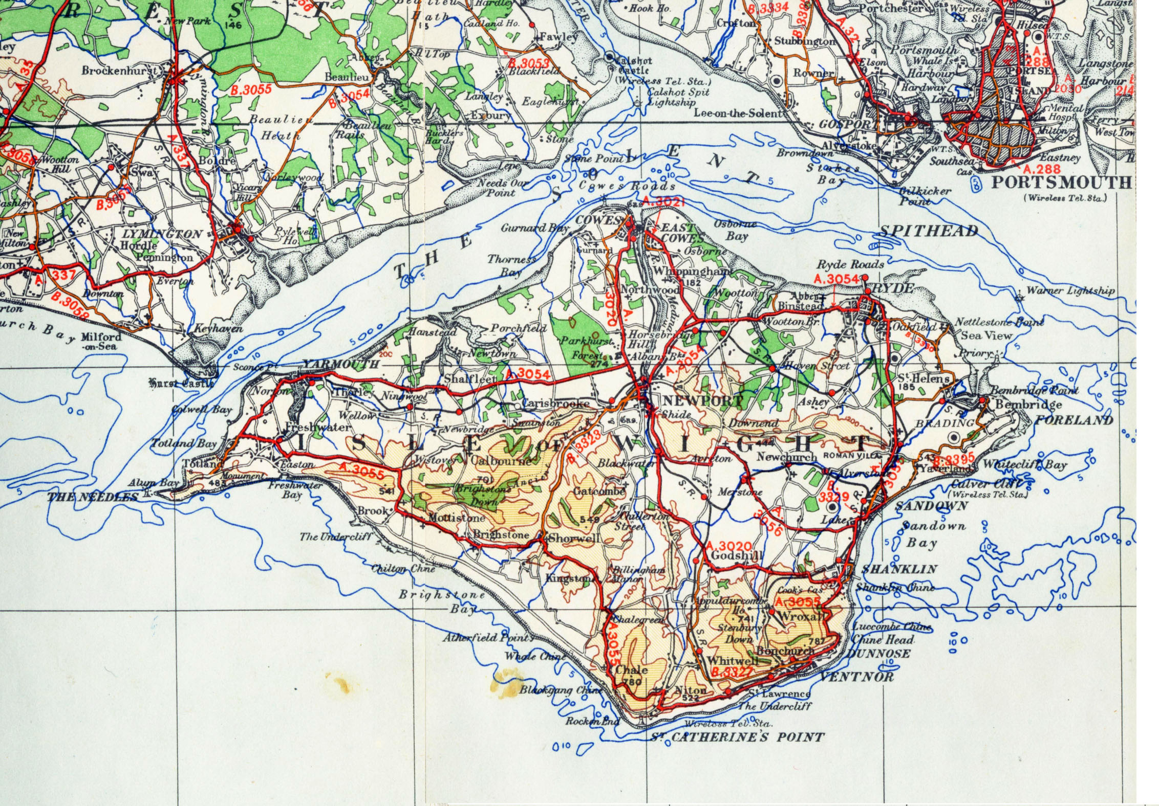 A map of the island from 1945
