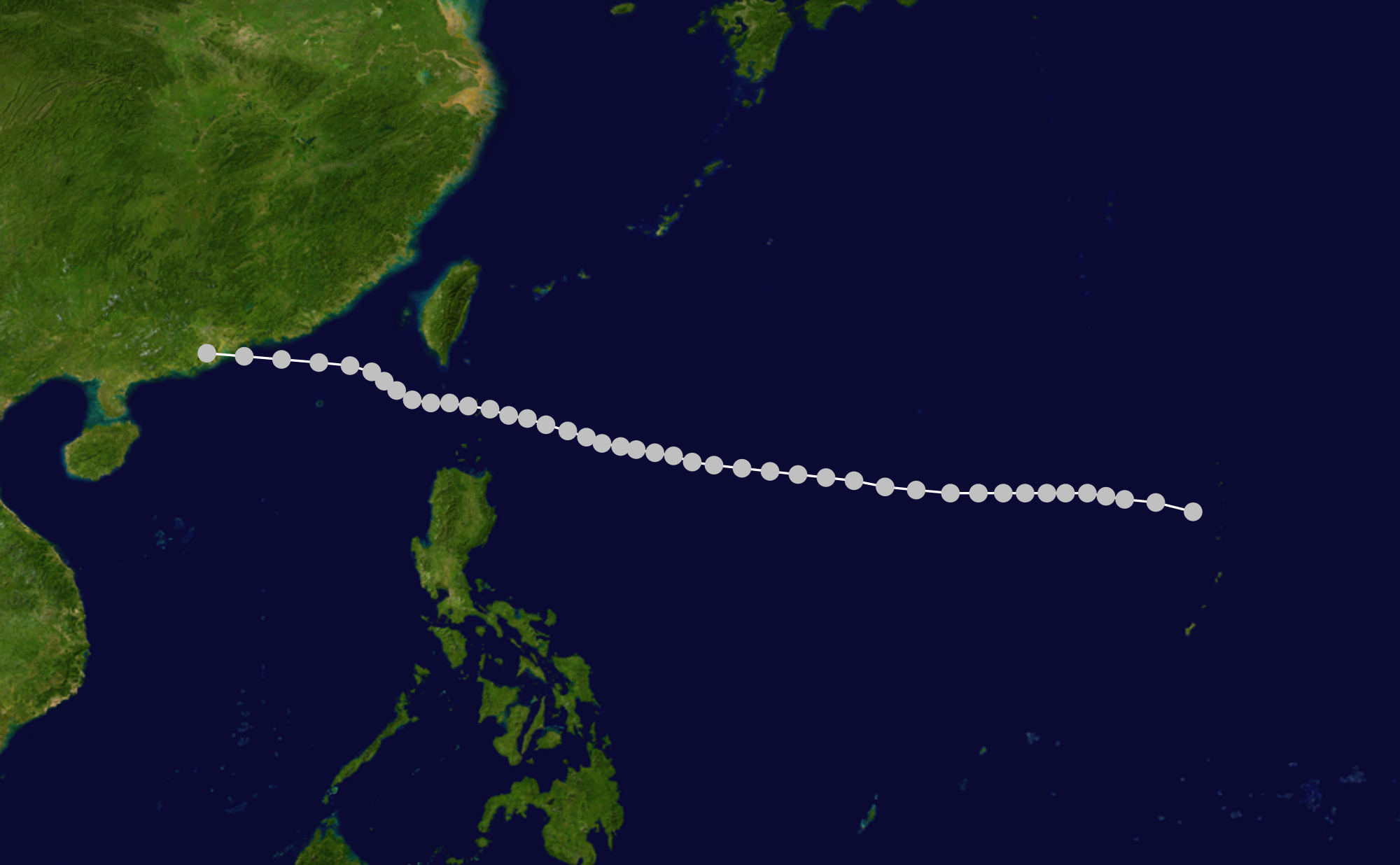 Track of the typhoon
