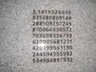 The value of pi is carved into the wall of the eastbound platform. However, only the first 11 decimal places are correct.[7] It has been determined that the digits displayed are digits 1..10, 101..110, 201..210 etc.[8]
