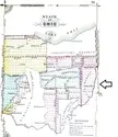 Vintage black and white map of Ohio highlighting The Seven Ranges, land reserves, and survey lines
