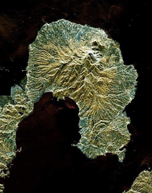 Spaceborne radar image of Unzen
Taken from Space Shuttle, 15 April 1994