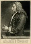 Colonel Francis Charteris in 18th-century fashion with a powdered wig and a dark coat.