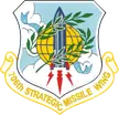 706th Strategic Missile Wing insignia featuring a missile, globe, olive branches, and lightning bolts