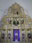 18th century altarpiece with the seven archangels and the Holy Family inside a jubilee church in the Philippines