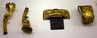 Close-up of gold-colored ancient Chinese artifacts from the Tomb of the Jibei King