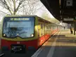 Train of line S2 to Blankenfelde in Attilastraße station