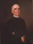 Matija Mesić, first rector of the University, in a fine art oil painting wearing black clerical clothing
