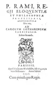 16th-century Latin book title page with a gravure of a heraldic crest featuring a winged horse