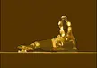 LCRSP band combo bert in a dynamic skateboarding pose, rendered as a gold and brown pop art oil painting