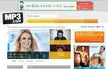 MP3.com website interface featuring music downloads, artist photos, and a Calvin Klein advertisement