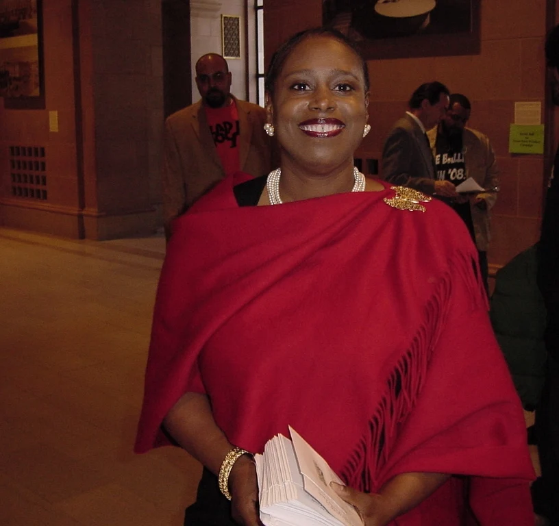 Cynthia McKinney before speaking at the Green Party Presidential Debate in San Francisco, January 2008