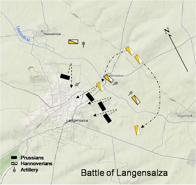 Regimental movement at Langensalza, 1866.