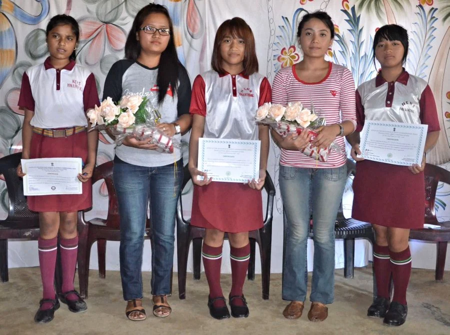 Students of a private school in Mizoram, India